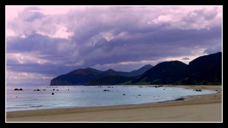 atardecer en la playa