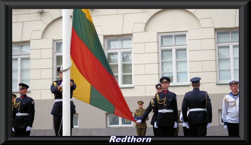 Bandera lituana al viento