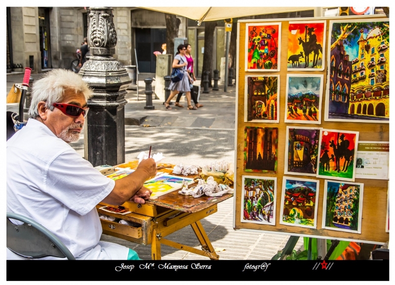 Artista sota el para-sol