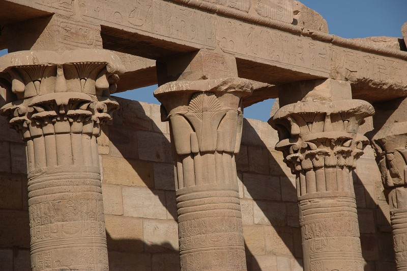 Philae -detalle de las columnas Ptolomeicas-