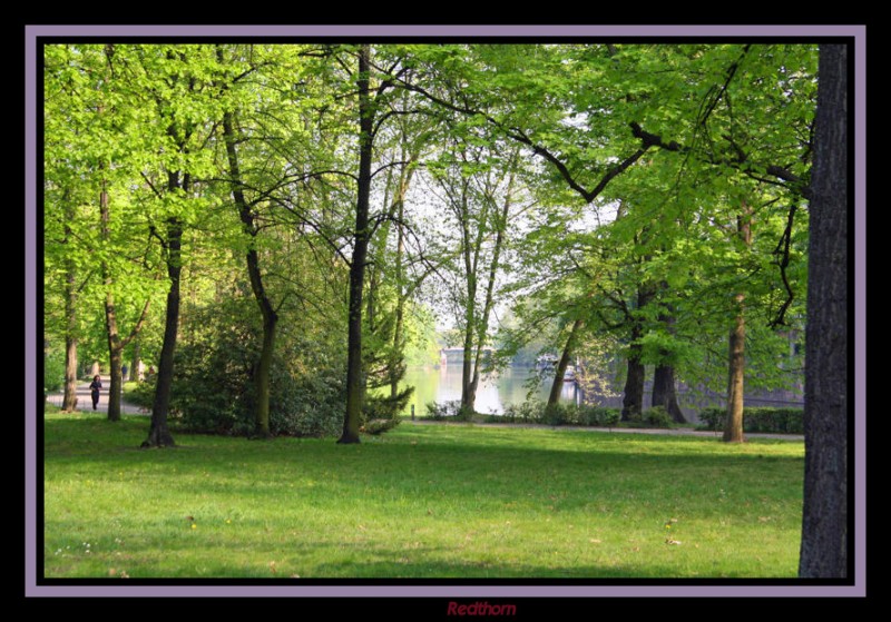 Parque con canal al fondo