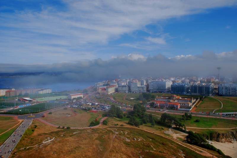 niebla en la ciudad