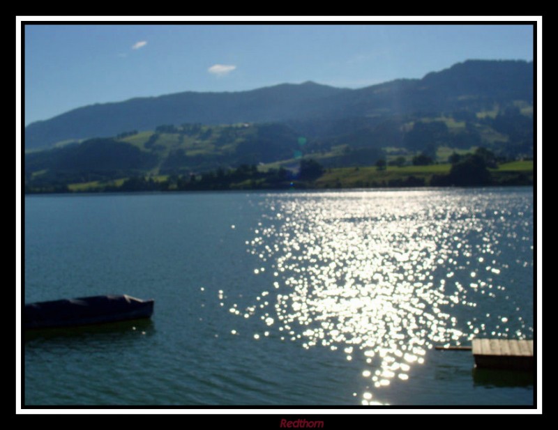 Lago Gruyere al atardecer