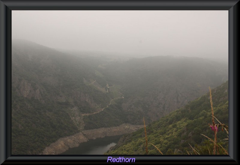 Caon del Sil entre la niebla